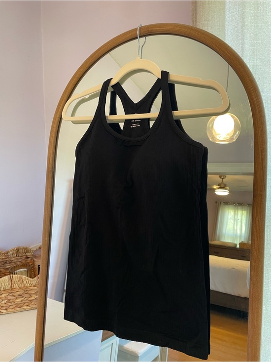 Tops - Women’s Ribbed Racerback Tank Top - Black, Padded